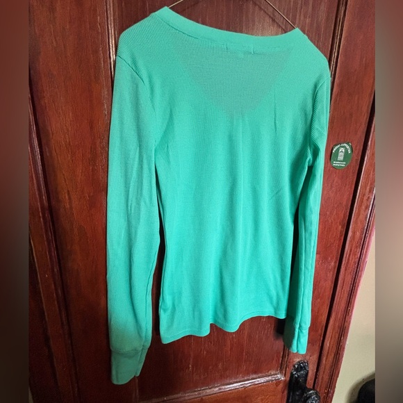 Level Up Ladies waffle-knit long-sleeve in seafoam, size large - Picture 3 of 9